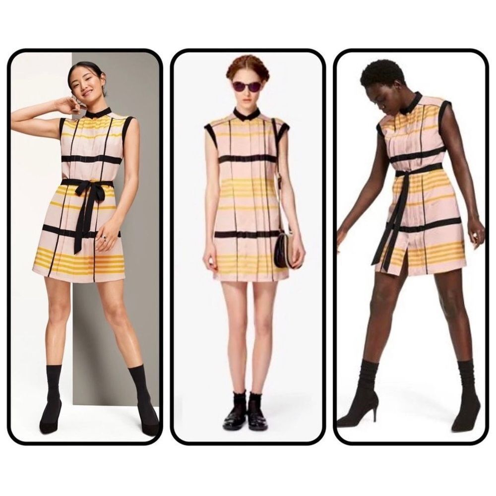 Jason Wu Medium Striped Mod Collar Sleeveless But… - image 1